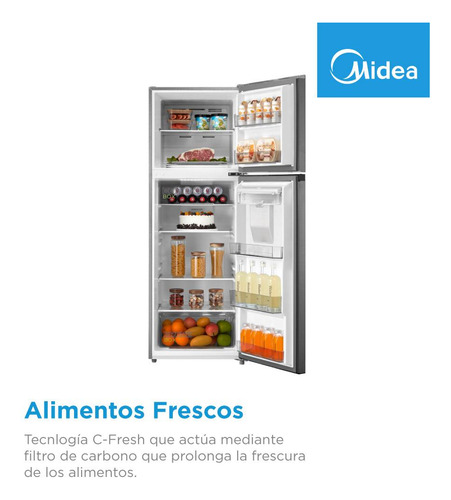 Refrigerador Midea Top Mount Smart Sensor Lake Silver 10 P3