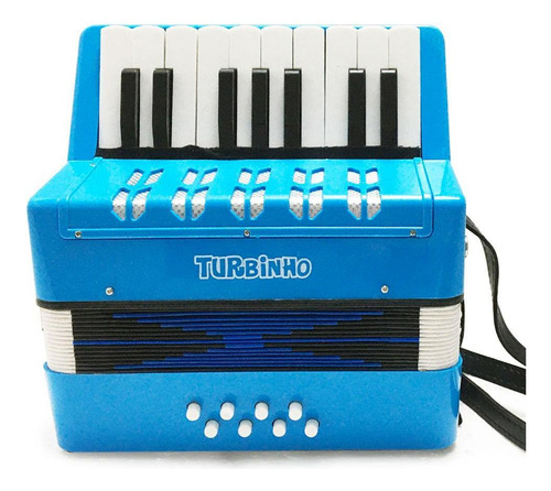 Acordeon Infantil 8 Baixos Turbo 104.lb 17 Teclas Azul Claro