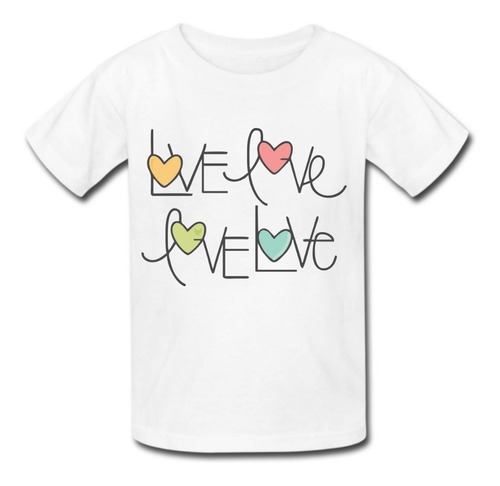 Camiseta Infantil Moderninhas Estilos Frases Love Coração 1