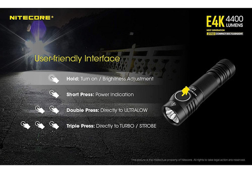 Nitecore E4k Linterna Edc De 4400 Lúmenes Con Batería Recarg