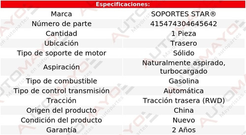 Soporte Tacón De Motor Tras Bmw 760li 6.0l V12 Turbo 03-10