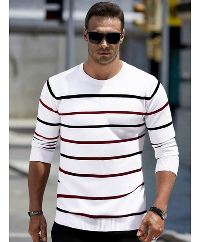 . Suéter Para Hombre Suéter Casual A Rayas Para Hombre