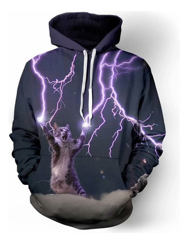 Xt Los Amantes De La Sudadera Púrpura Thunder Cat Impresión