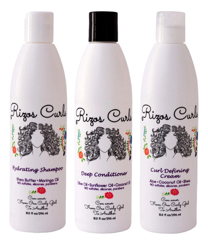 Rizos Curls Champú Hidratante, Acondicionador Profundo Y C.