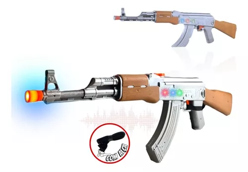 Metralhadora Fuzil M4 Com Som E Luz Brinquedo Arma Ak 47