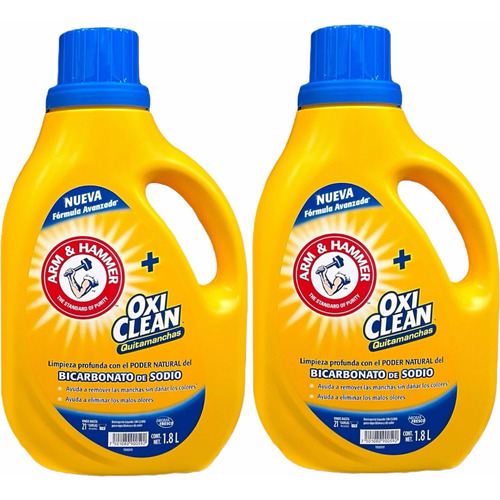 Pack 2x Detergente Ropa Harm & Hammer + Oxi Clean 1.8 Litros
