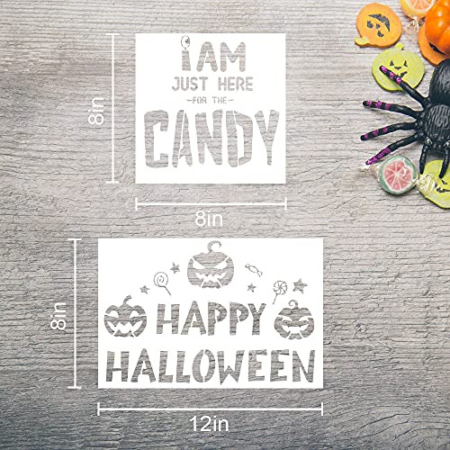 8 Piezas De Plantillas De Halloween Pintar Madera - Jue...