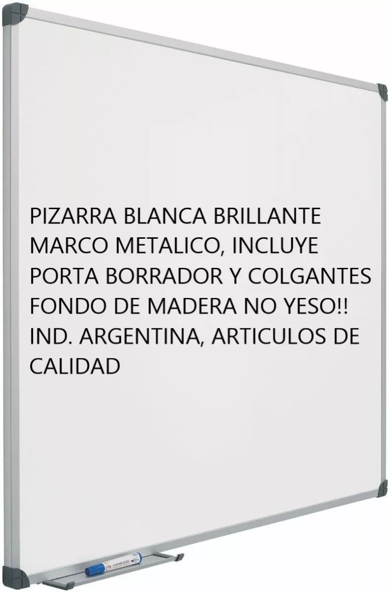 Pizarra Blanca 60x120m , Fondo Madera + 2 Marcad + Borrador