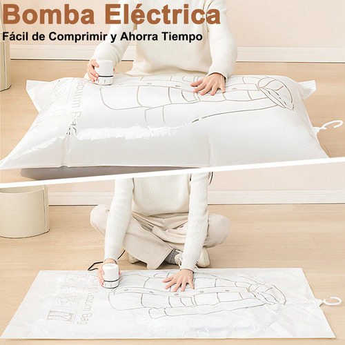 Bolsa Al Vacio Colgar Ropa Reutilizable Bomba Eléctrica 6pzs