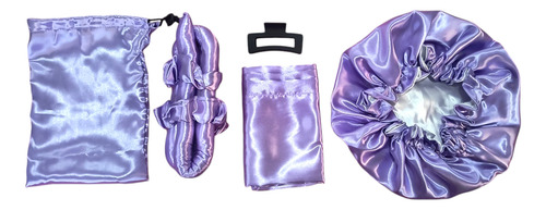 Set Satén Dulces Sueños Cofia Odulador De Cabello Funda