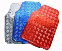 Comprar Alfombras Goma Auto Color Cromo Cromado Azul 4 Pzs T222
