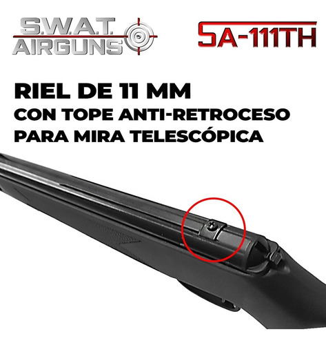 Imagen 5 de 10 de Rifle Aire Comprimido Swat Airguns Sa111th Funda Hollow Caza