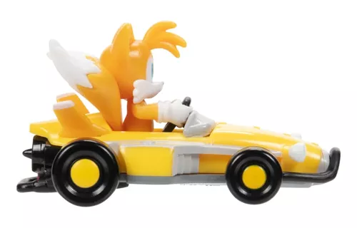 Sonic Figura 06 Cm Articulado The Hedgehog Con Vehiculo de Metal - wabro