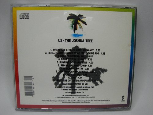 Cd U2 The Joshua Tree Canada Ed C/1 (Usado)