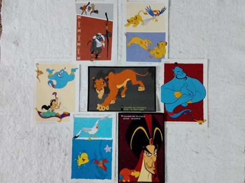 7 Postales De La Colección Personajes Películas De Disney.