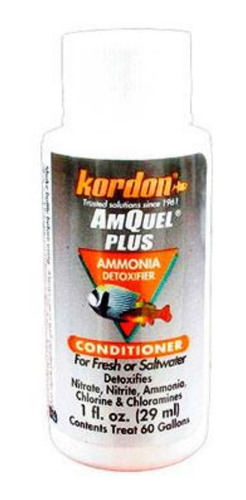 Eliminador De Amoniaco Y Clorina P/acuarios Kordon 29ml