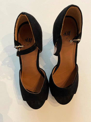 Sandalias Gamuza A Estrenar Negras H&m T 37