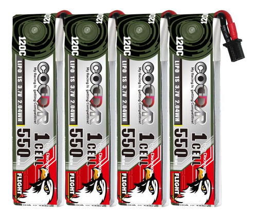 Coddar 4 Paquetes 550mah 1s Lipo A30 3.7v 120c Bateria Lipo