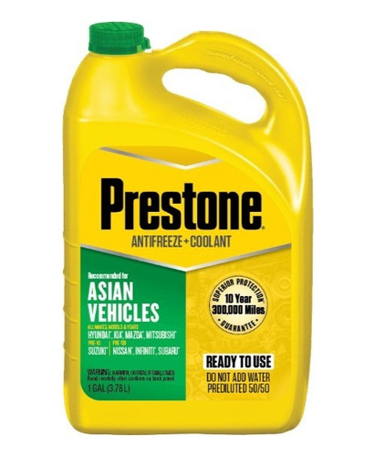 Prestone Refrigerante + Anticongelante Verde 50/50 Asiáticos