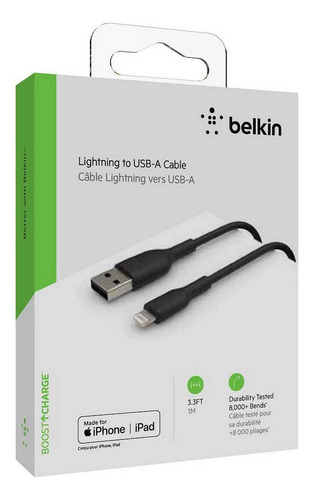 Cable Belkin Boost Charge Caa001bt1m iPhone Lightning Usb