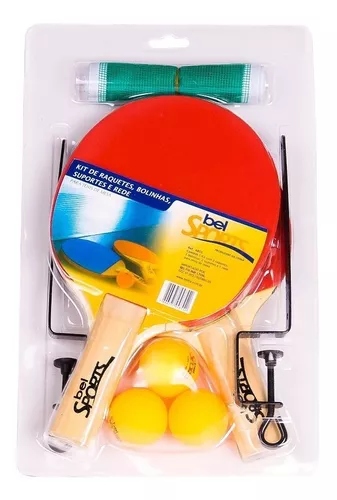 Kit Ping Pong/Tenis de Mesa Com 3 Bolas e 2 Raquetes - 1 Fit