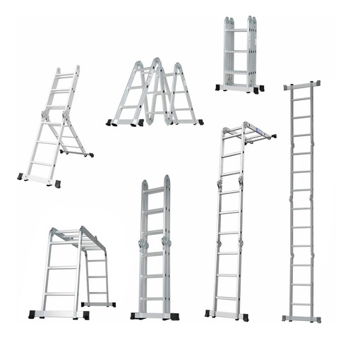 Escalera Plegable 12.5 Pie Extension Aluminio Multiuso 7 1