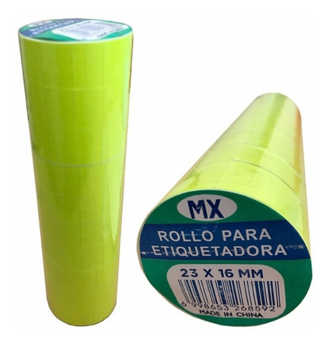 Rollos X 10000 Etiquetas Fluo Etiquetadora Motex 2316 Doble