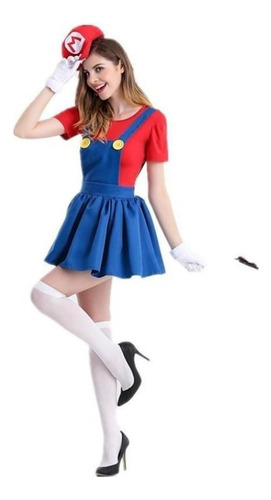 Disfraz De Cosplay De Anime De Mario For Mujer