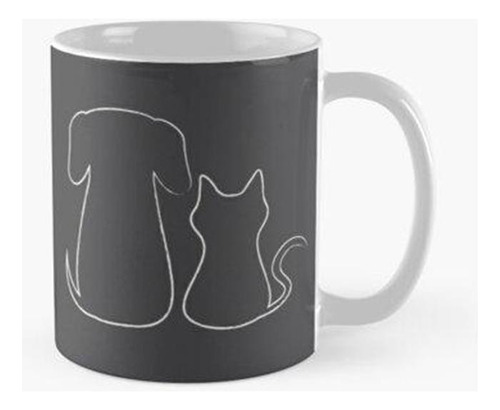 Taza Voz De Los Sin Voz - Esquema Blanco (gato Y Perro) Cali