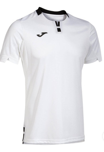 Polera Joma Ranking Blanco Cuello Negro 