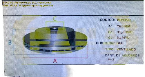 Discos Freno Renault 21/nevada/alize Del (ventilado) Jgox2 U