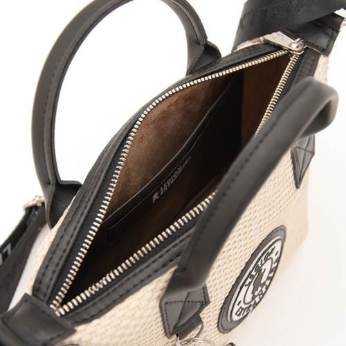 Bandolera Mónaco Rafia Negro