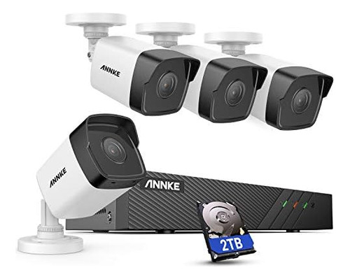 H500 Sistema De Seguridad Poe De 8 Canales Y 4 Cámaras, 6mp