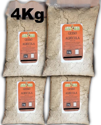 Fertilizante Gesso Agricola Pacote 4kg Sulfato Calcio Adubo