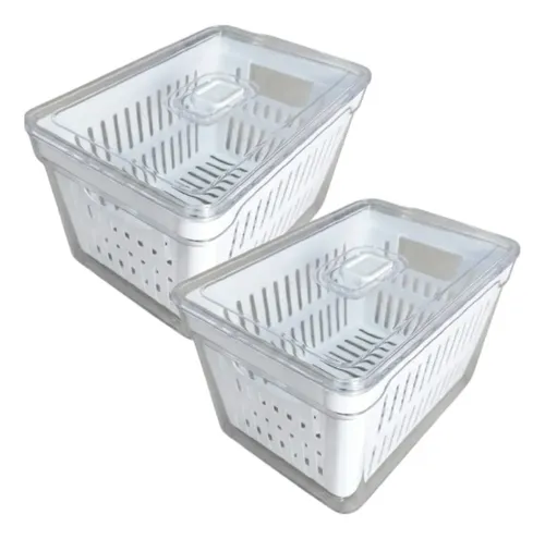 Organizador De Geladeira 3,5l Acrílico Transparente Premium 2 Unidades