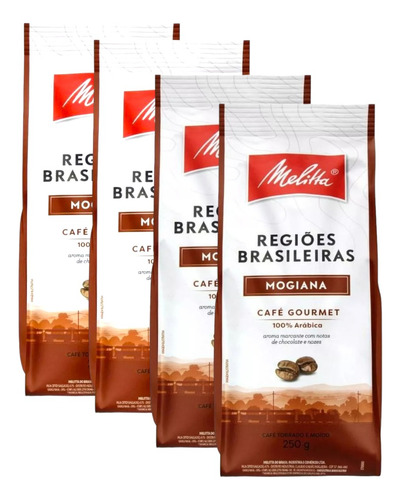 6 Café Moído Mogiana Brasileiras Arábica 100% Melitta 250g