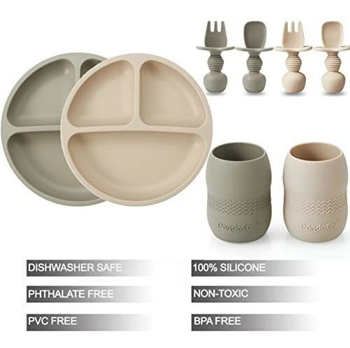 Conjunto De Alimentación Bebé De Silicona | Platos De
