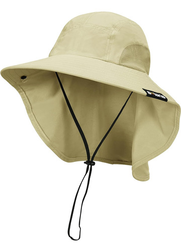 Neck Flap Sun Hat With Wide Brim - Upf 50+ Hiking Safari  Aa