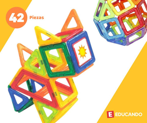 Bloques Magneticos 42 Piezas Imanes Con Formas Magnetic Blocks Inspire Set
