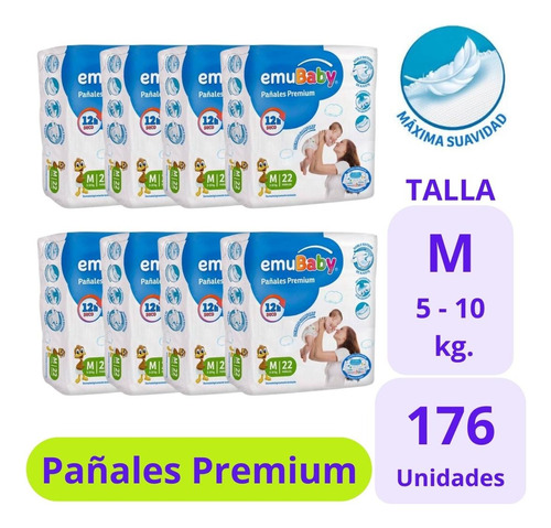 Emubaby Pañal Premium Talla M 8x22uds