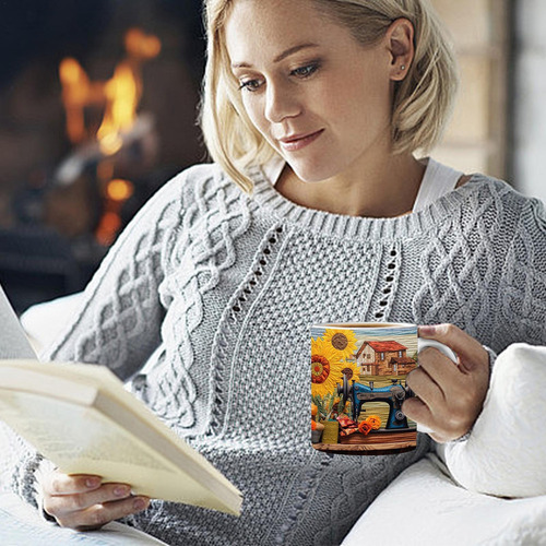 Taza 3d De Costura Tazas De Café Con Estampado De Máquina De
