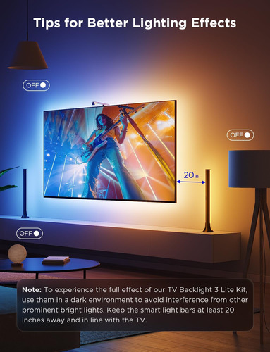 Govee Tv Backlight 3 Lite Kit, 11.8 Pies Rgbicw Wi-fi Tv Led