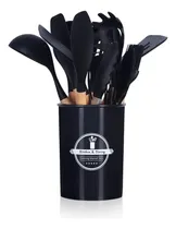 Comprar Kit 12 Utensílios De Cozinha Em Silicone Com Cabo De Madeira