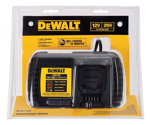 Carregador rápido 12v/20v/60v Max* 6ah Dewalt DCB1106-b3