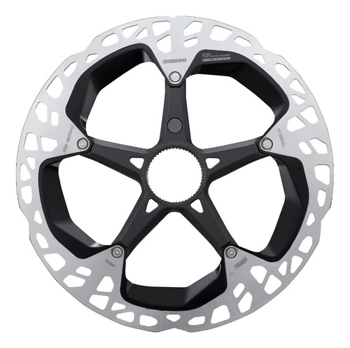 Disco de rotor con bloqueo central interno Shimano Steps RT-em910 de 180 mm, color plateado
