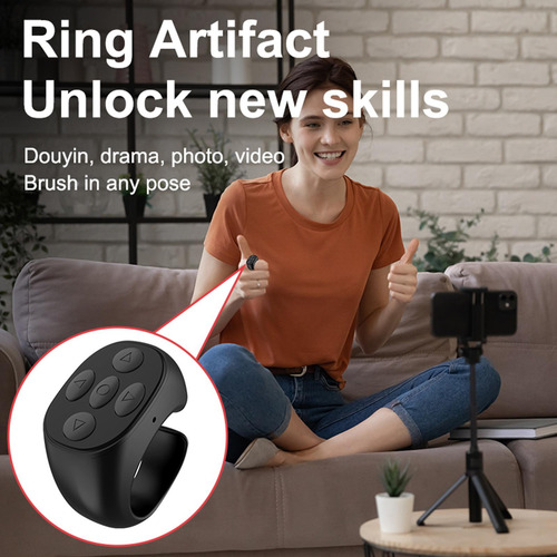2 Teléfono Bluetooth Control Remoto Selfie Botón Negro