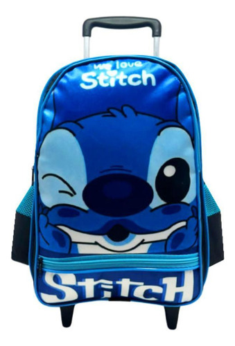 Mochila Infantil Masculina Lilo E Stitch Com Rodinhas