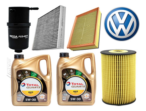 Kit Filtros Vw Amarok 2.0 Td + Aceite Total Ineo Mc3 5w30 8l