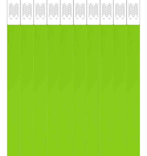 500 Pulseira De Identificação Verde Limão Em Tyvek