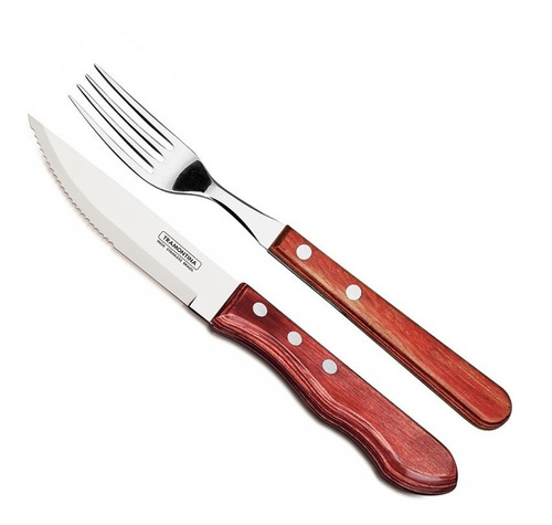 Cubiertos Tramontina Polywood X 12 Tenedor Cuchillo Jumbo